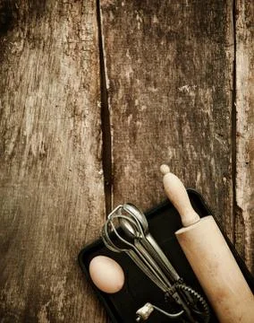 Baking in a rustic kitchen Stock Photos