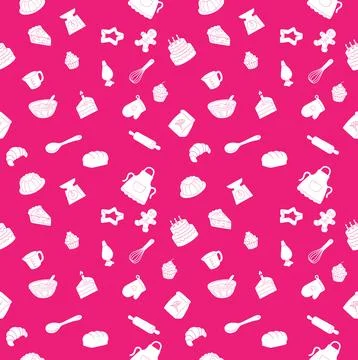 Baking Seamless Pattern Pastry Print Background Stockillustratie