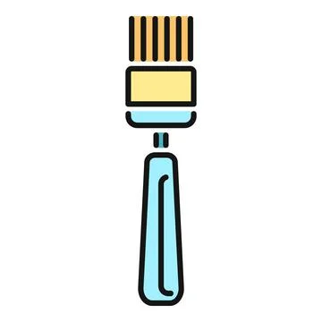 Baking silicone pastry brush kitchen utensil icon Stock Illustration