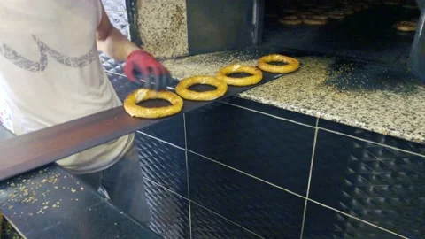 Baking Simit Turkish Bagel Stock Footage 159183388