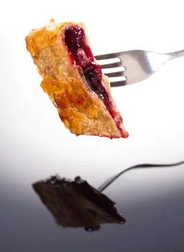 Baking, slice of cherry strudel Stock Photos