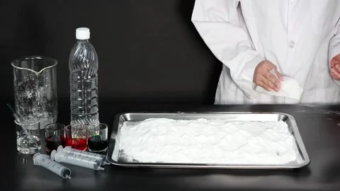 Baking Soda and Vinegar Reaction Stock Footage 325291387