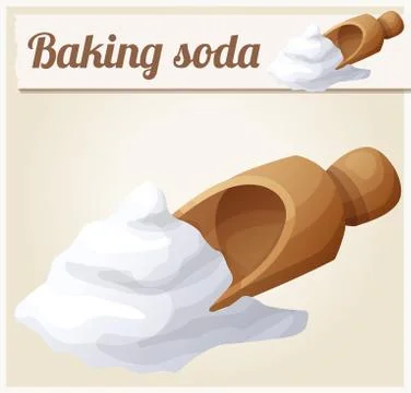 Baking soda. Detailed Vector Icon Stock Illustration