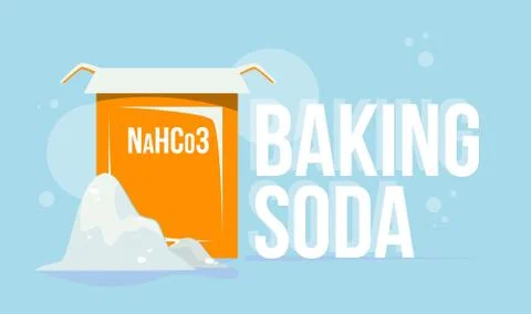 Baking soda illustration Flat style Natural cleaning Stock Illustration