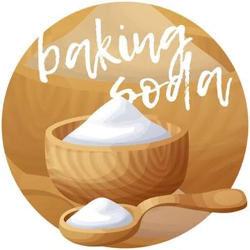 Baking soda ingrdient, cartoon vector icon on gradient background Illustrazione stock
