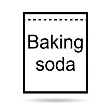 Baking soda ingredient icon shadow, cook food design symbol, bakery product v Stock Illustration
