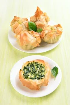 Baking with spinach Stock Photos