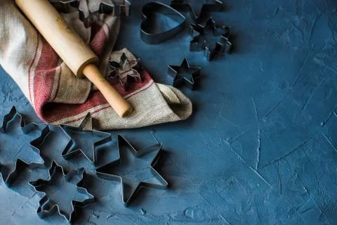 Baking staff on concrete background Stock Photos