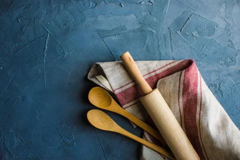 Baking staff on concrete background Stock Photos
