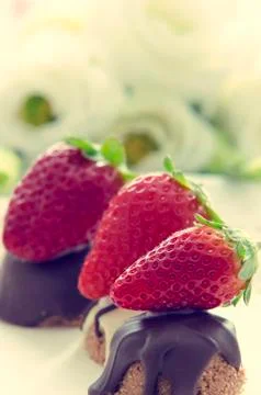 Baking with strawberries Stock Photos