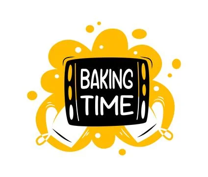 Baking time icon, kitchen cooking glove mittens Stock Illustration