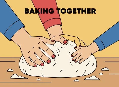 Baking Together Illustration Stock Illustration