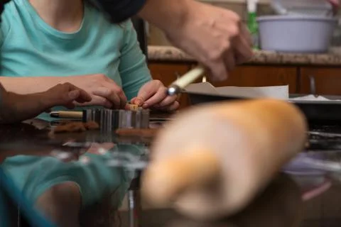 Baking Together In The Kitchen Stock Photos