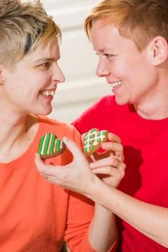 Baking together Foto stock