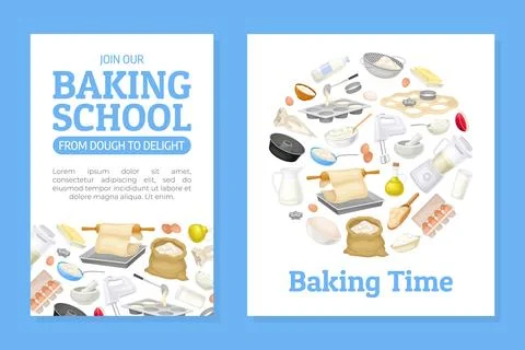 Baking Tool and Ingredients Banner Design Vector Template Stock Illustration