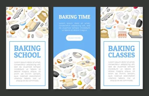 Baking Tool and Ingredients Banner Design Vector Template Stock Illustration