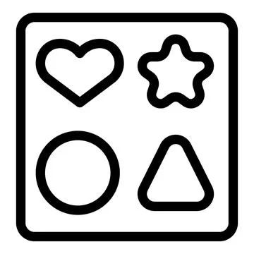 Baking tray featuring heart, star, circle, and triangle shapes for cookies Stock Illustration