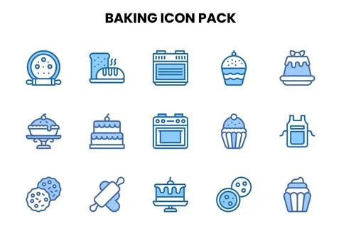 Baking Two Colour SVG Icons Pack Ilustración de archivo