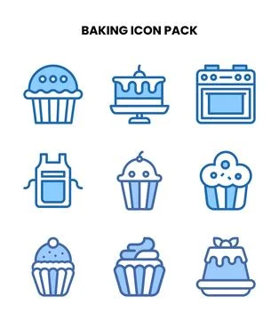 Baking Two Colour Vector Icons Pack Ilustración de archivo
