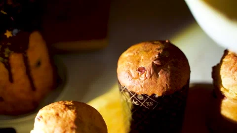 Baking is watered with sugar syrup white color Stock Footage 130566306