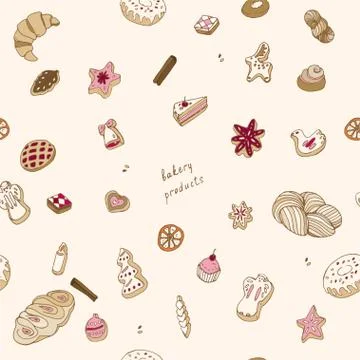Baking on a white background vector illustration. Christmas cook Stock Illustration