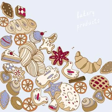 Baking on a white background vector illustration. Christmas cook Stock Illustration