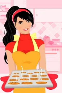 Baking woman Illustrazione stock