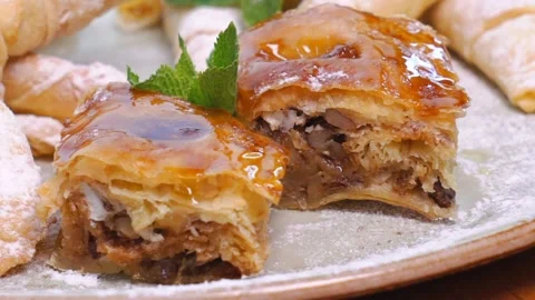 Baklava dessert. Stock Footage 131131575