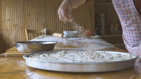 Baklava dough Stock Footage 94391291