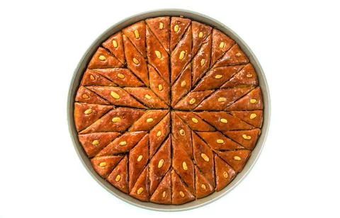 Baklava isolate on white background. Selective focus. Stock Photos