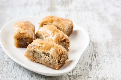 Baklava with walnut Stock Photos
