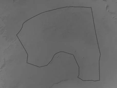 Bakool, Somalia. Grayscale elevation map with lakes and rivers イラスト素材