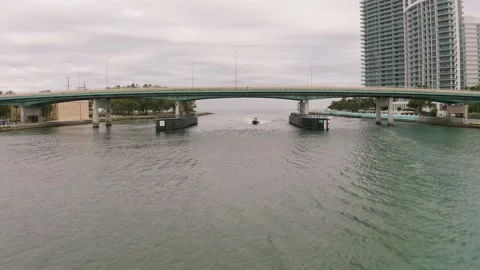 Bal Harbour Miami Beach Cloudy Day Aerial Cinematic Drone Stock Footage 149693323