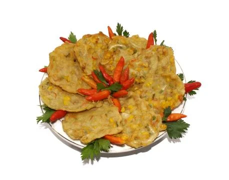 Bala-bala or Bakwan or vegetable fritter, traditional Indonesian snack, mad.. Stock Photos