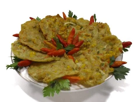 Bala-bala or Bakwan or vegetable fritter, traditional Indonesian snack, mad.. Stock Photos