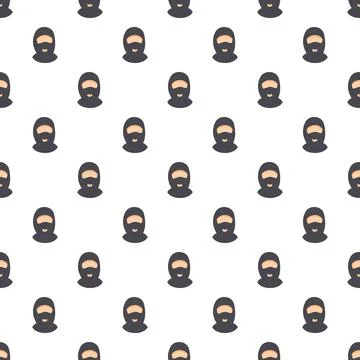 Balaclava mask seamless pattern repeating criminal disguise concept Stock Illustration