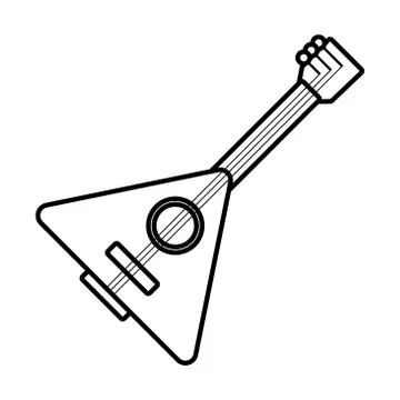 Balalaika string instrument line style icon Stock Illustration