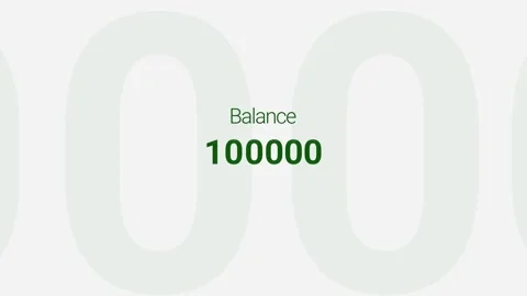 Balance Amount Increasing Animation on a White Background. Stock Footage 263983826