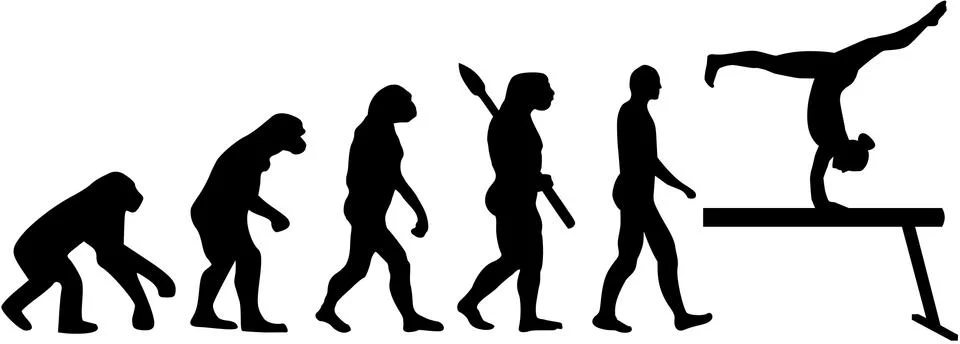 Balance beam evolution Illustrazione stock