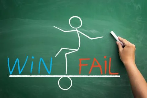 Balance between win and fail Stock Photos