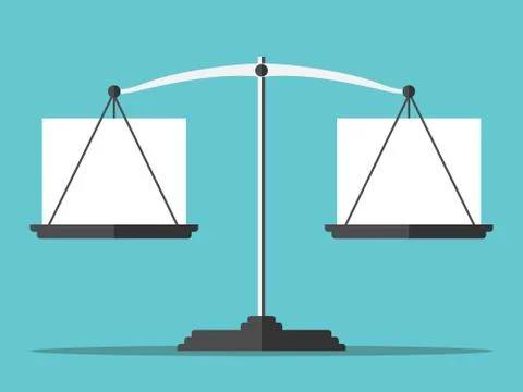 Balance with blank boxes Stock Illustration