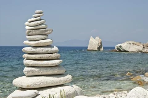 Balance in blue Stock Photos