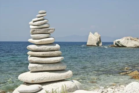 Balance in blue Foto stock