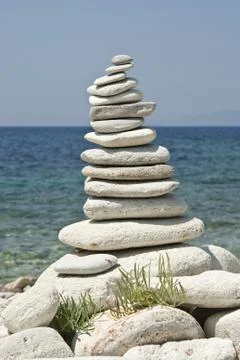 Balance in blue Foto stock