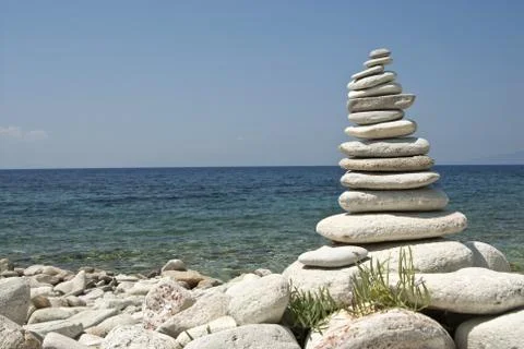 Balance in blue Stock Photos