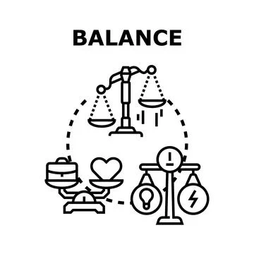 Balance concept comparing work life and ideas energy Stock Illustration