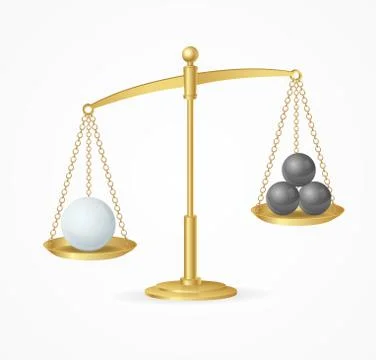 Balance Concept White True Win. Vector Illustrazione stock
