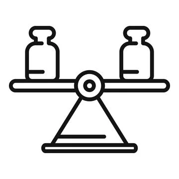 Balance core values icon outline vector. Value purpose Illustrazione stock