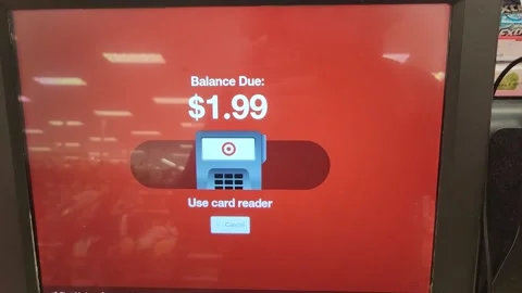 Balance Due Use Card Reader Target Kiosk... | Stock Video | Pond5