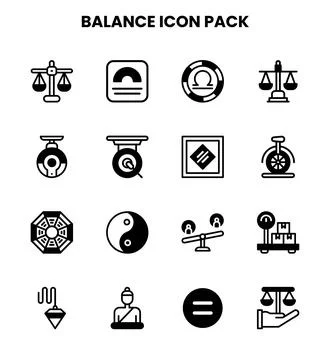 Balance DuoTone Bundle Icons Pack Stock Illustration